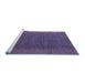 Sideview of Machine Washable Abstract Blue Modern Rug, wshabs4680blu