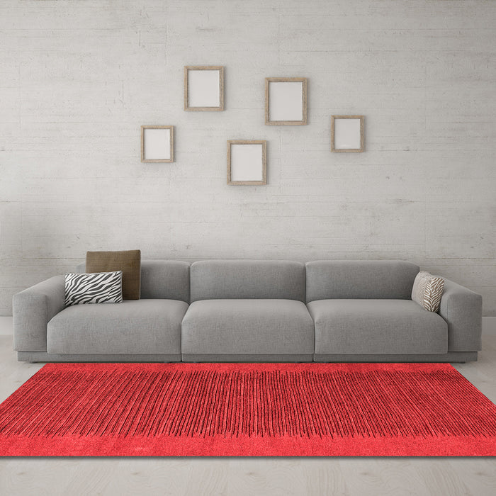 Modern Red Washable Rugs