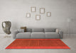 Machine Washable Abstract Orange Modern Area Rugs in a Living Room, wshabs4680org