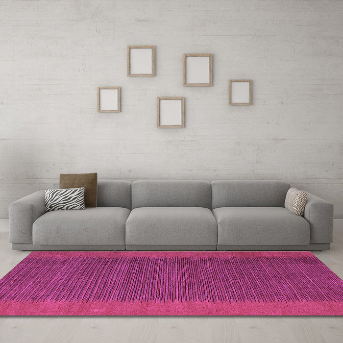 Machine Washable Abstract Purple Modern Area Rugs in a Living Room, wshabs4680pur