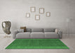 Machine Washable Abstract Emerald Green Modern Area Rugs in a Living Room,, wshabs4680emgrn