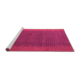 Sideview of Machine Washable Abstract Pink Modern Rug, wshabs4680pnk