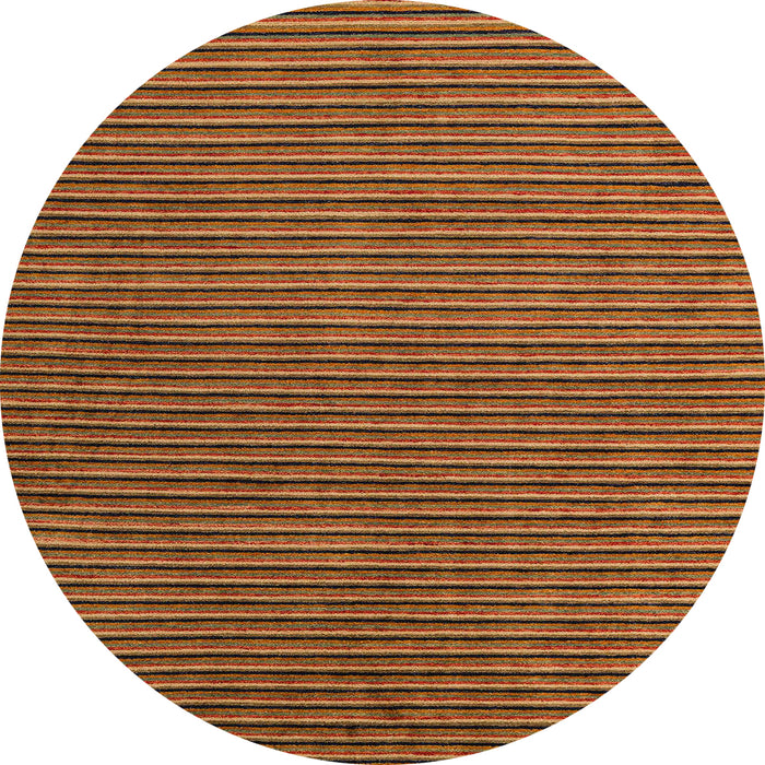 Round Machine Washable Abstract Chocolate Brown Rug, wshabs4681