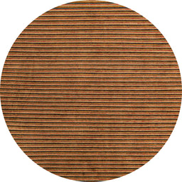 Round Abstract Chocolate Brown Modern Rug, abs4681