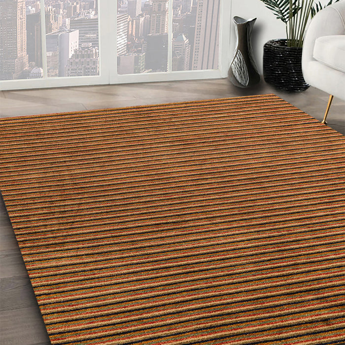 Abstract Chocolate Brown Modern Rug in Family Room, abs4681