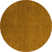 Round Abstract Yellow Modern Rug, abs4681yw