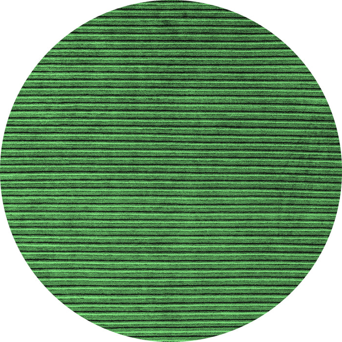Round Machine Washable Abstract Emerald Green Modern Area Rugs, wshabs4681emgrn