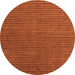 Round Machine Washable Abstract Orange Modern Area Rugs, wshabs4681org