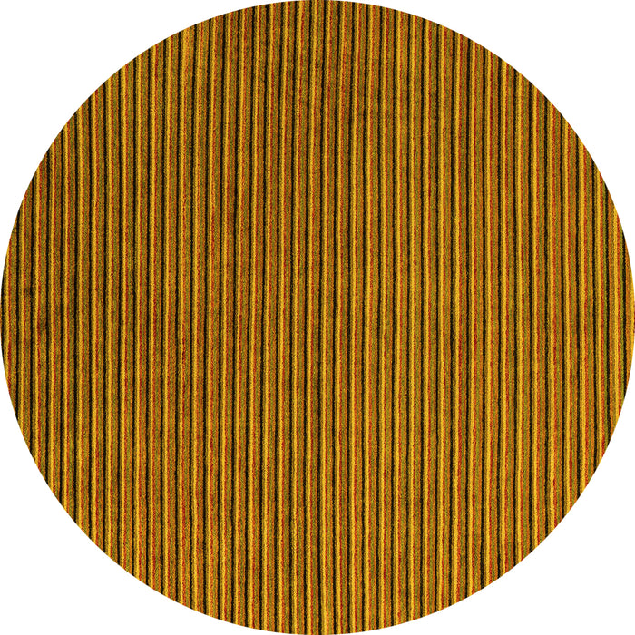 Round Machine Washable Abstract Yellow Modern Rug, wshabs4681yw