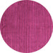 Round Machine Washable Abstract Pink Modern Rug, wshabs4681pnk