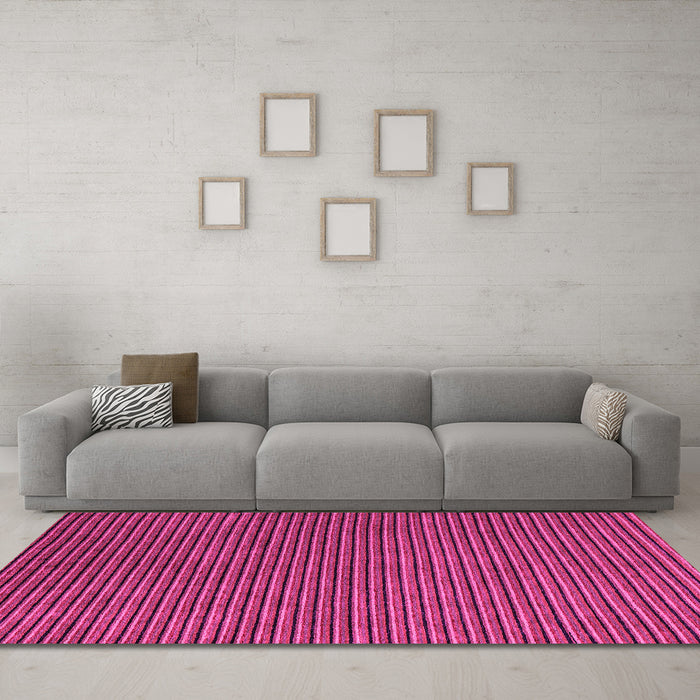 Machine Washable Abstract Pink Modern Rug in a Living Room, wshabs4681pnk