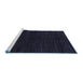 Sideview of Machine Washable Abstract Blue Modern Rug, wshabs4682blu