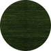 Round Abstract Green Modern Rug, abs4682grn