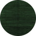 Round Abstract Emerald Green Modern Rug, abs4682emgrn