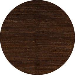 Round Machine Washable Abstract Bakers Brown Rug, wshabs4682
