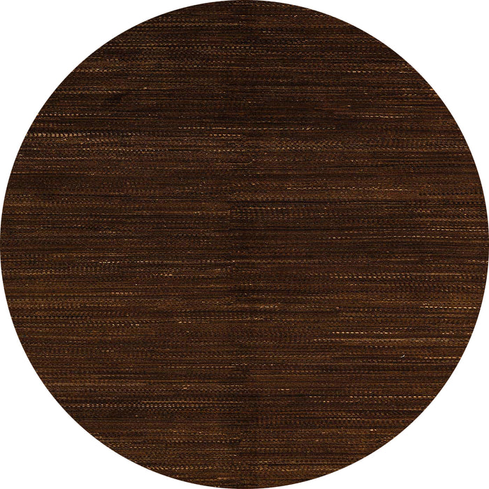 Round Machine Washable Abstract Bakers Brown Rug, wshabs4682