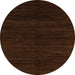 Round Abstract Bakers Brown Modern Rug, abs4682