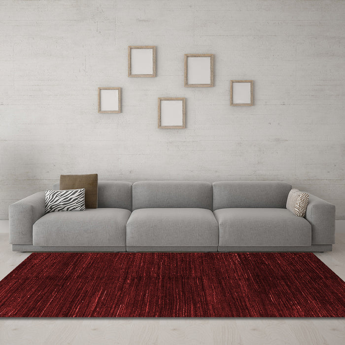 Modern Red Washable Rugs