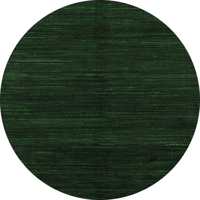 Round Machine Washable Abstract Emerald Green Modern Area Rugs, wshabs4682emgrn