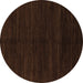 Round Abstract Brown Modern Rug, abs4682brn