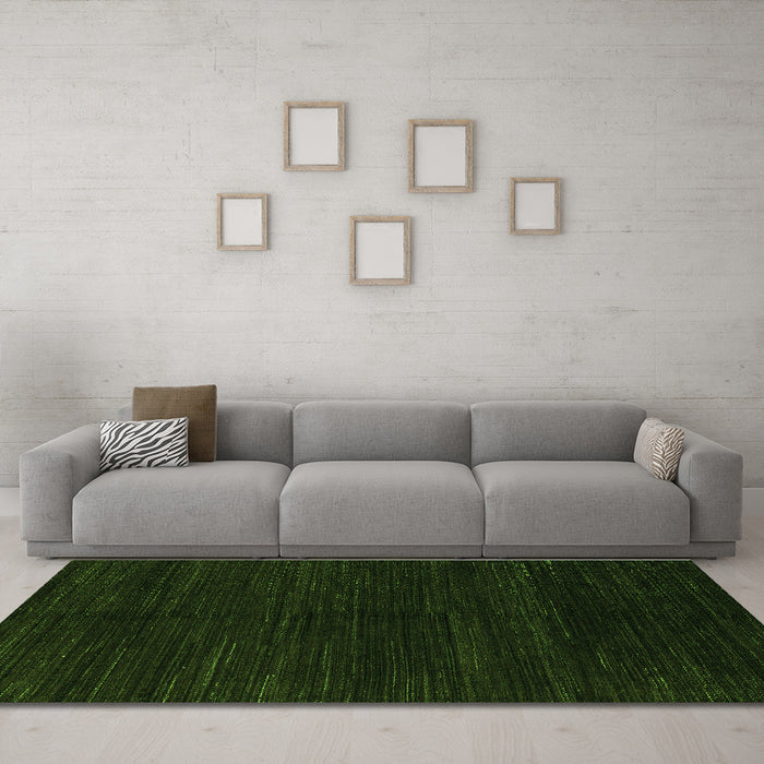 Machine Washable Abstract Green Modern Area Rugs in a Living Room,, wshabs4682grn