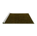 Sideview of Machine Washable Abstract Green Modern Area Rugs, wshabs4683grn