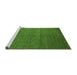 Sideview of Machine Washable Abstract Green Modern Area Rugs, wshabs4684grn