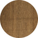 Round Abstract Brown Modern Rug, abs4684brn