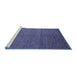 Sideview of Machine Washable Abstract Blue Modern Rug, wshabs4684blu