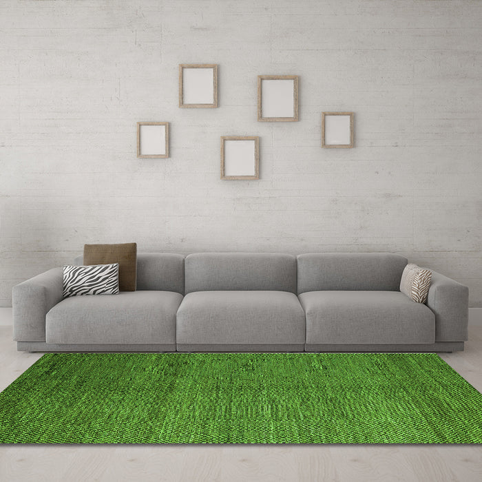 Machine Washable Abstract Green Modern Area Rugs in a Living Room,, wshabs4684grn