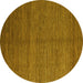 Round Abstract Yellow Modern Rug, abs4684yw