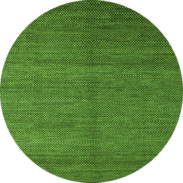Round Machine Washable Abstract Green Modern Area Rugs, wshabs4684grn
