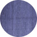 Round Abstract Blue Modern Rug, abs4684blu