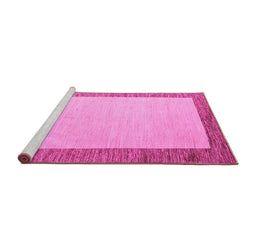 Sideview of Machine Washable Solid Pink Modern Rug, wshabs4685pnk