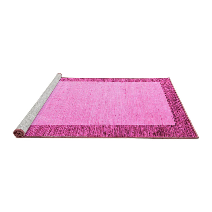 Sideview of Machine Washable Solid Pink Modern Rug, wshabs4685pnk