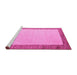Sideview of Machine Washable Solid Pink Modern Rug, wshabs4685pnk