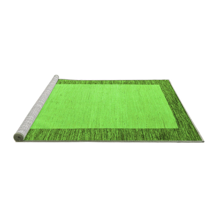 Sideview of Machine Washable Solid Green Modern Area Rugs, wshabs4685grn