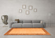 Machine Washable Solid Orange Modern Area Rugs in a Living Room, wshabs4685org
