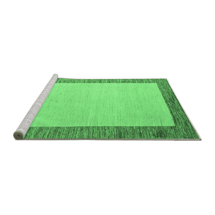 Sideview of Machine Washable Solid Emerald Green Modern Area Rugs, wshabs4685emgrn