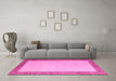 Machine Washable Solid Pink Modern Rug in a Living Room, wshabs4685pnk