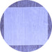 Round Solid Blue Modern Rug, abs4685blu