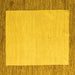 Square Solid Yellow Modern Rug, abs4685yw