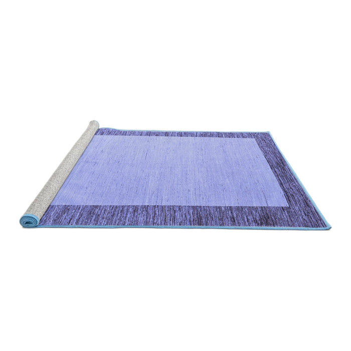 Sideview of Machine Washable Solid Blue Modern Rug, wshabs4685blu