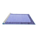 Sideview of Machine Washable Solid Blue Modern Rug, wshabs4685blu