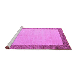 Sideview of Machine Washable Solid Purple Modern Area Rugs, wshabs4685pur