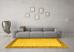 Machine Washable Solid Yellow Modern Rug in a Living Room, wshabs4685yw