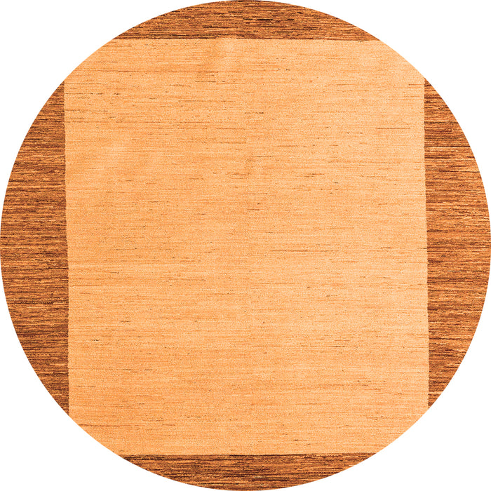 Round Solid Orange Modern Rug, abs4685org
