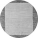 Round Solid Gray Modern Rug, abs4685gry