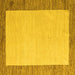 Square Machine Washable Solid Yellow Modern Rug, wshabs4685yw