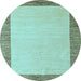 Round Solid Light Blue Modern Rug, abs4685lblu